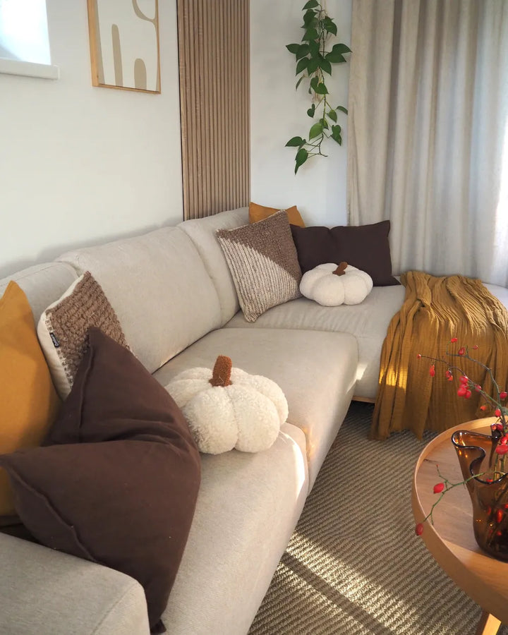 Corner Sofa 3 Seater Fabric Beige Left Hand Odriscoll