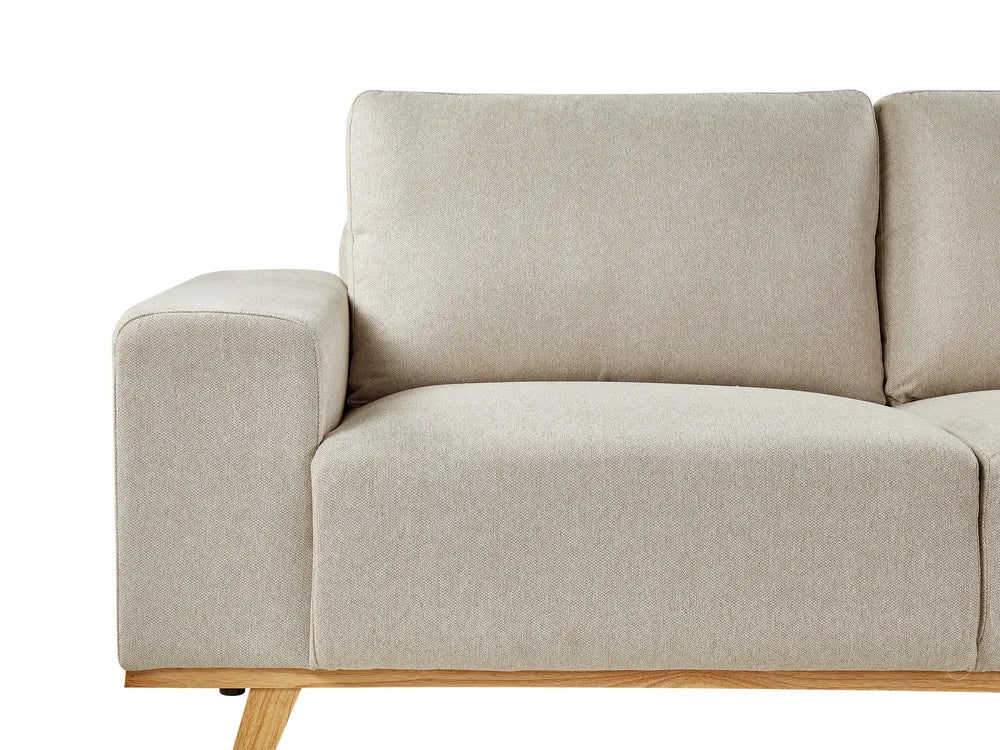 Corner Sofa 3 Seater Fabric Beige Left Hand Odriscoll