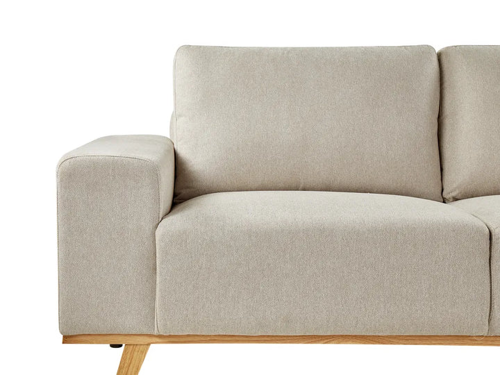 Corner Sofa 3 Seater Fabric Beige Left Hand Odriscoll