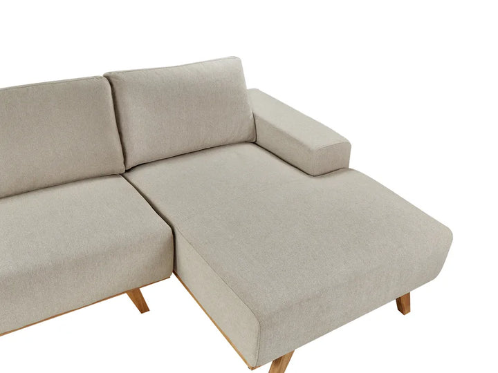 Corner Sofa 3 Seater Fabric Beige Left Hand Odriscoll