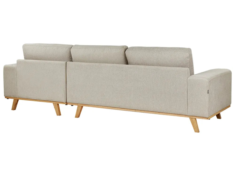 Corner Sofa 3 Seater Fabric Beige Left Hand Odriscoll