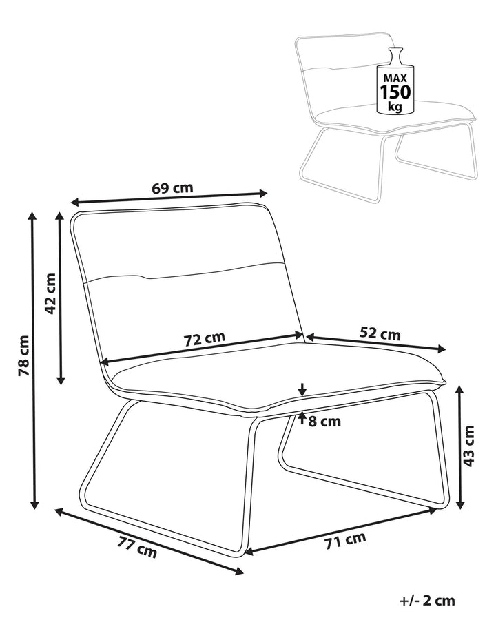 Armchair Faux Leather Light Beige Claire