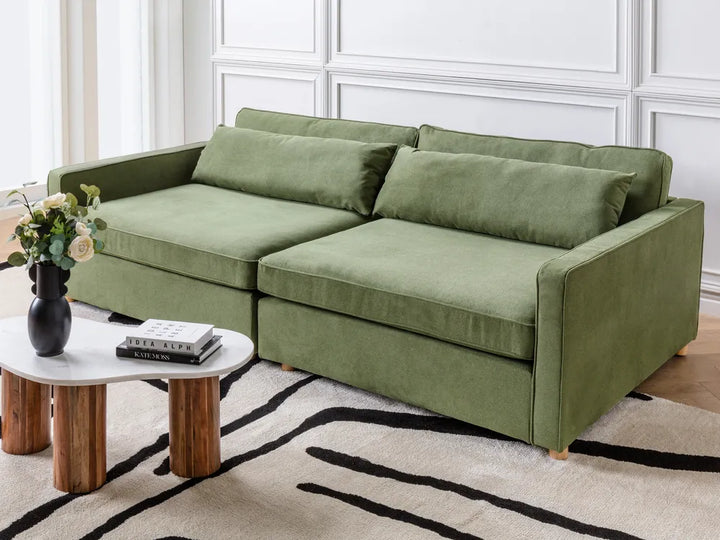 Sofa 3 Seater Fabric Green Tina