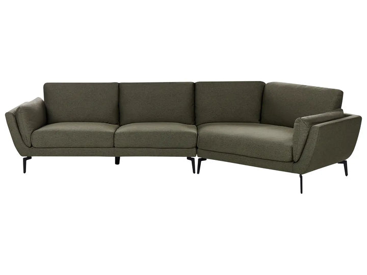 Green sectional sofa on a white background
