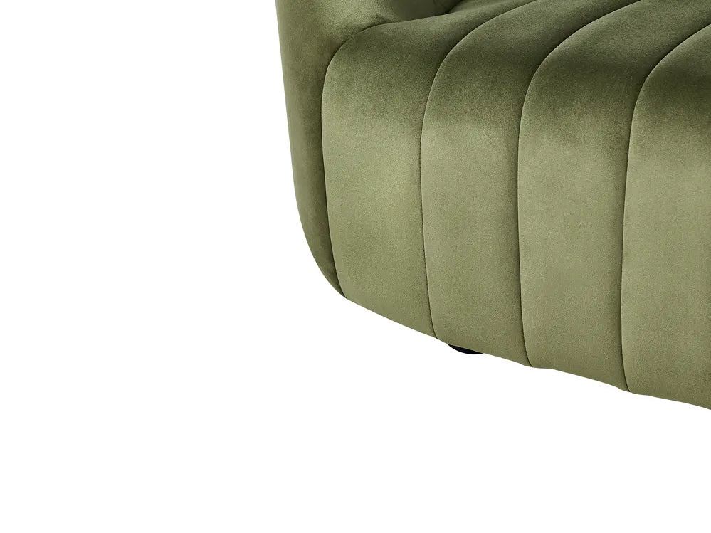 Sofa 3 Seater Velvet Dark Green Annalissa