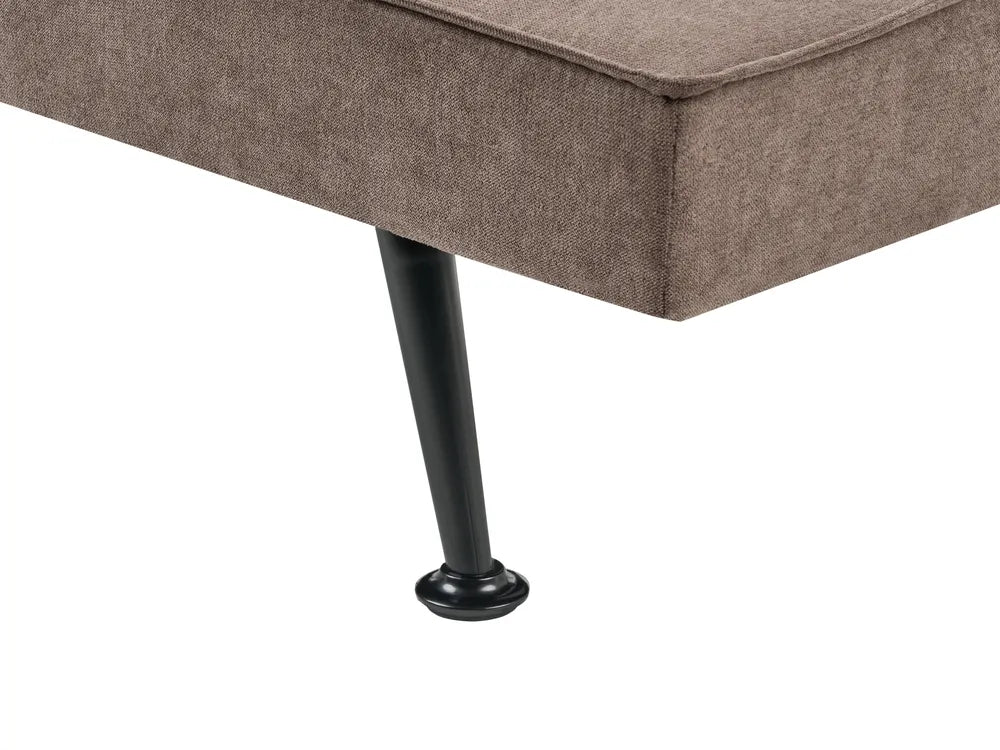 Sofa Bed 3 Seater Fabric Brown Savion