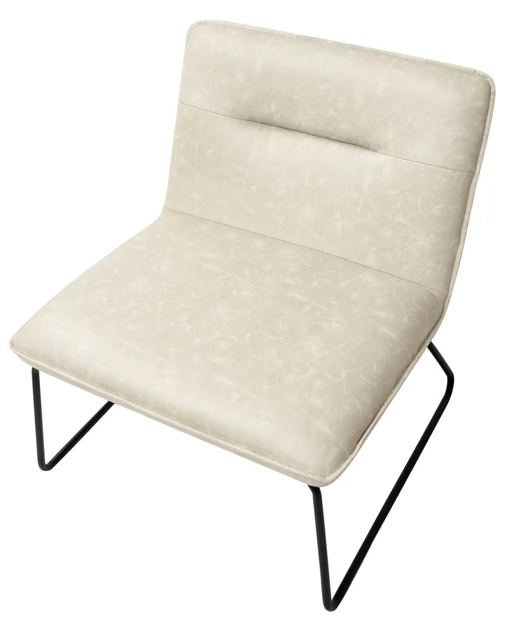 Armchair Faux Leather Light Beige Claire