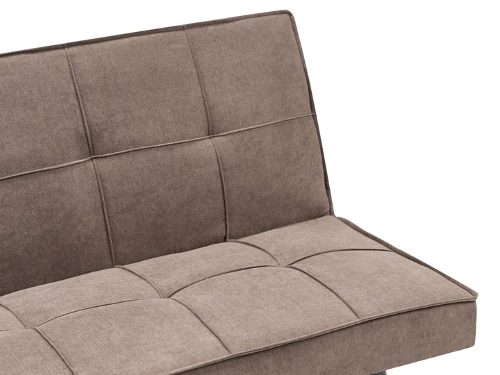 Sofa Bed 3 Seater Fabric Brown Savion