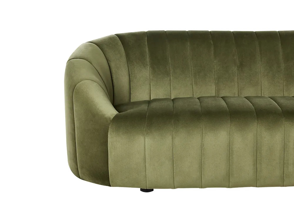 Sofa 3 Seater Velvet Dark Green Annalissa