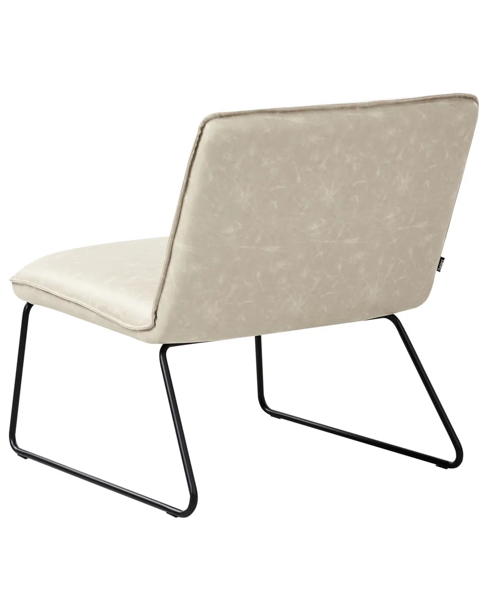 Armchair Faux Leather Light Beige Claire