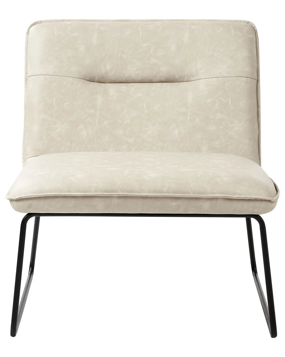 Armchair Faux Leather Light Beige Claire