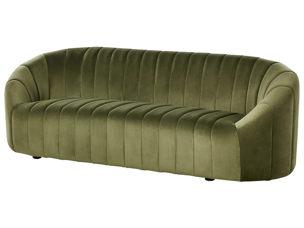 Sofa 3 Seater Velvet Dark Green Annalissa