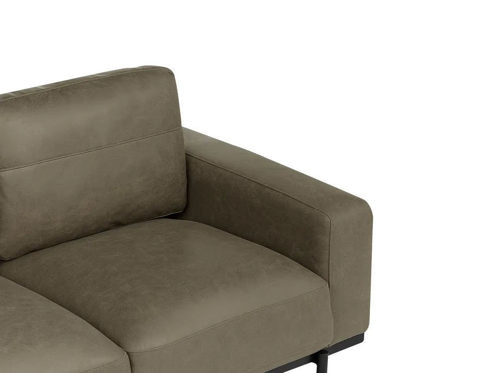 Sofa 3 Seater Faux Leather Green Jarrow