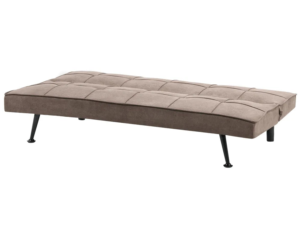 Sofa Bed 3 Seater Fabric Brown Savion