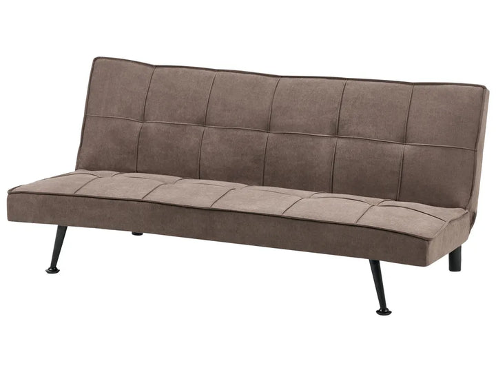 Sofa Bed 3 Seater Fabric Brown Savion