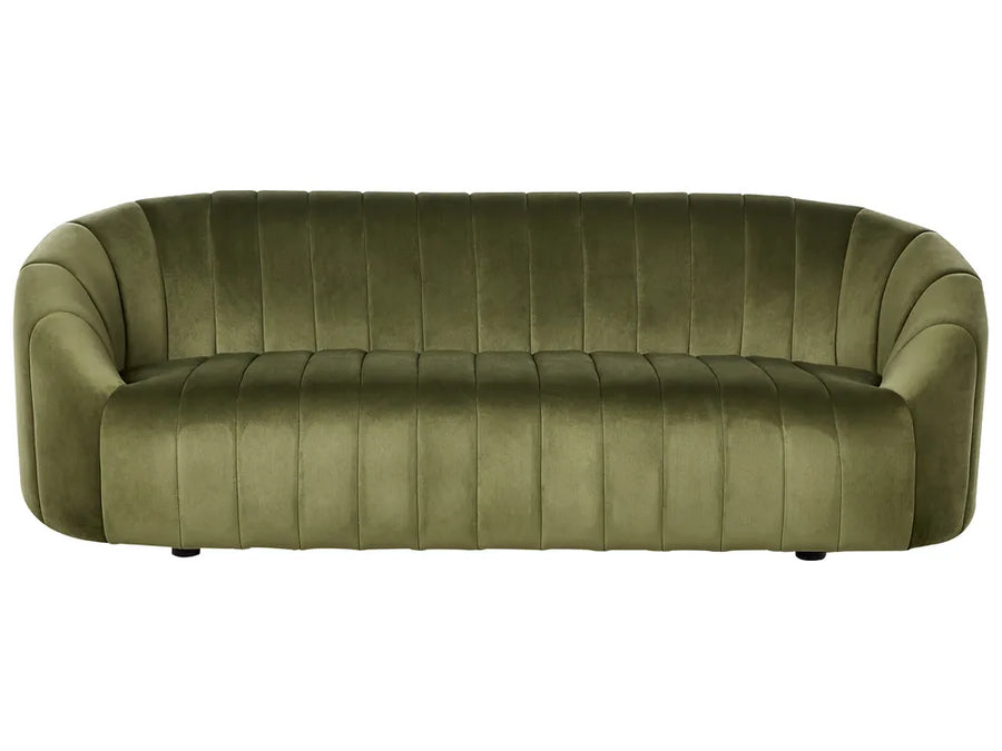 Green sofa on a white background