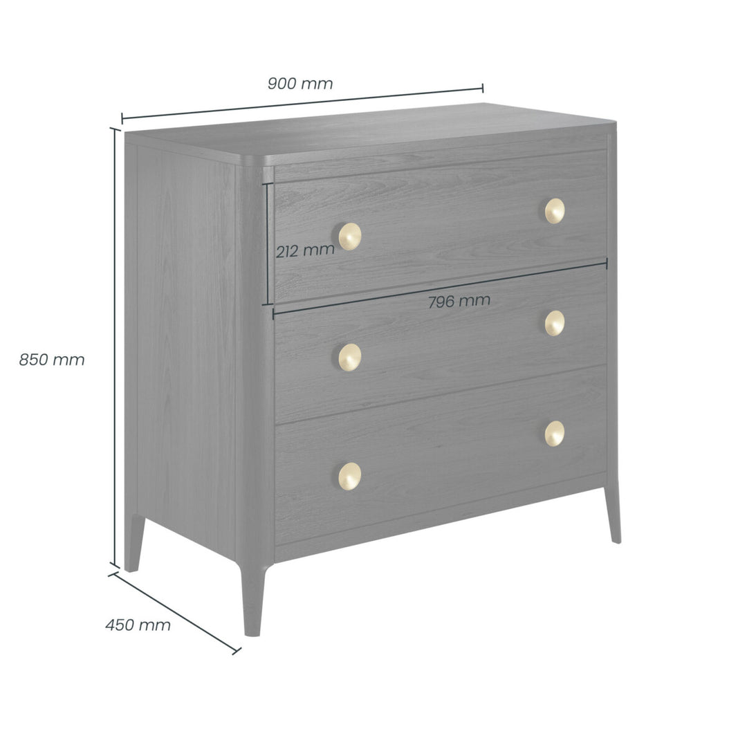 D.I.Designs Abberley 3 Drawer Chest Black