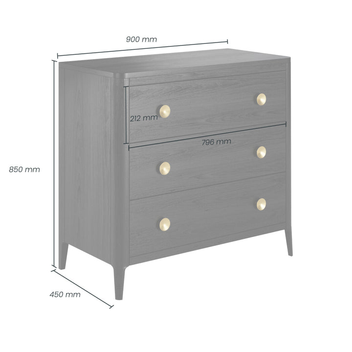 D.I.Designs Abberley 3 Drawer Chest Black