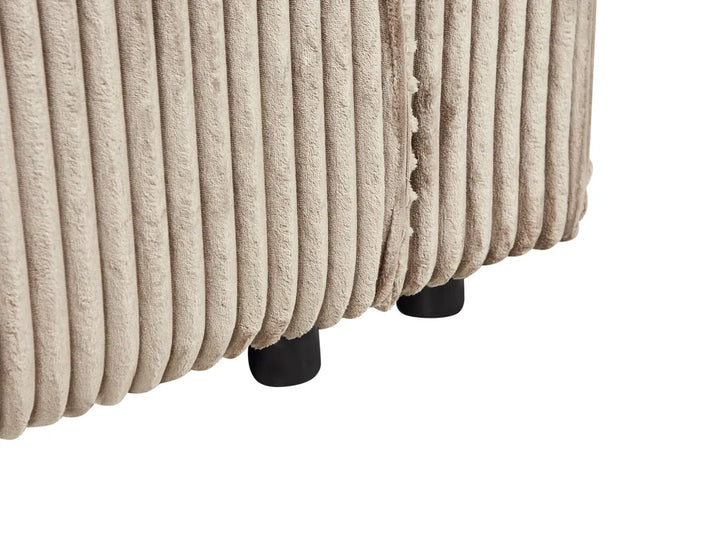 Corner Sofa Bed 3 Seater Corduroy Light Brown with Storage Right Hand Middale