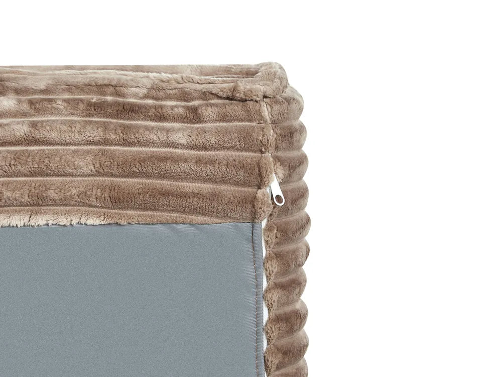 Corner Sofa Bed 3 Seater Corduroy Light Brown with Storage Right Hand Middale