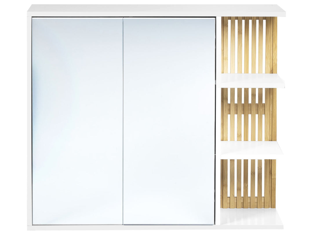 Bathroom Wall Mounted Mirror Cabinet 80 cm 70 cm White Nubes