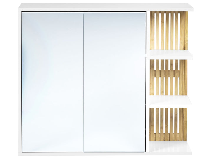 Bathroom Wall Mounted Mirror Cabinet 80 cm 70 cm White Nubes