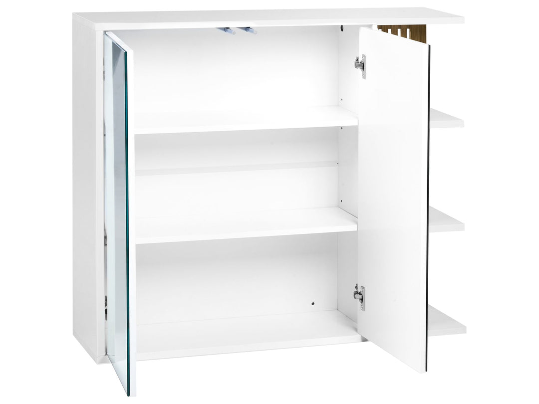 Bathroom Wall Mounted Mirror Cabinet 80 cm 70 cm White Nubes