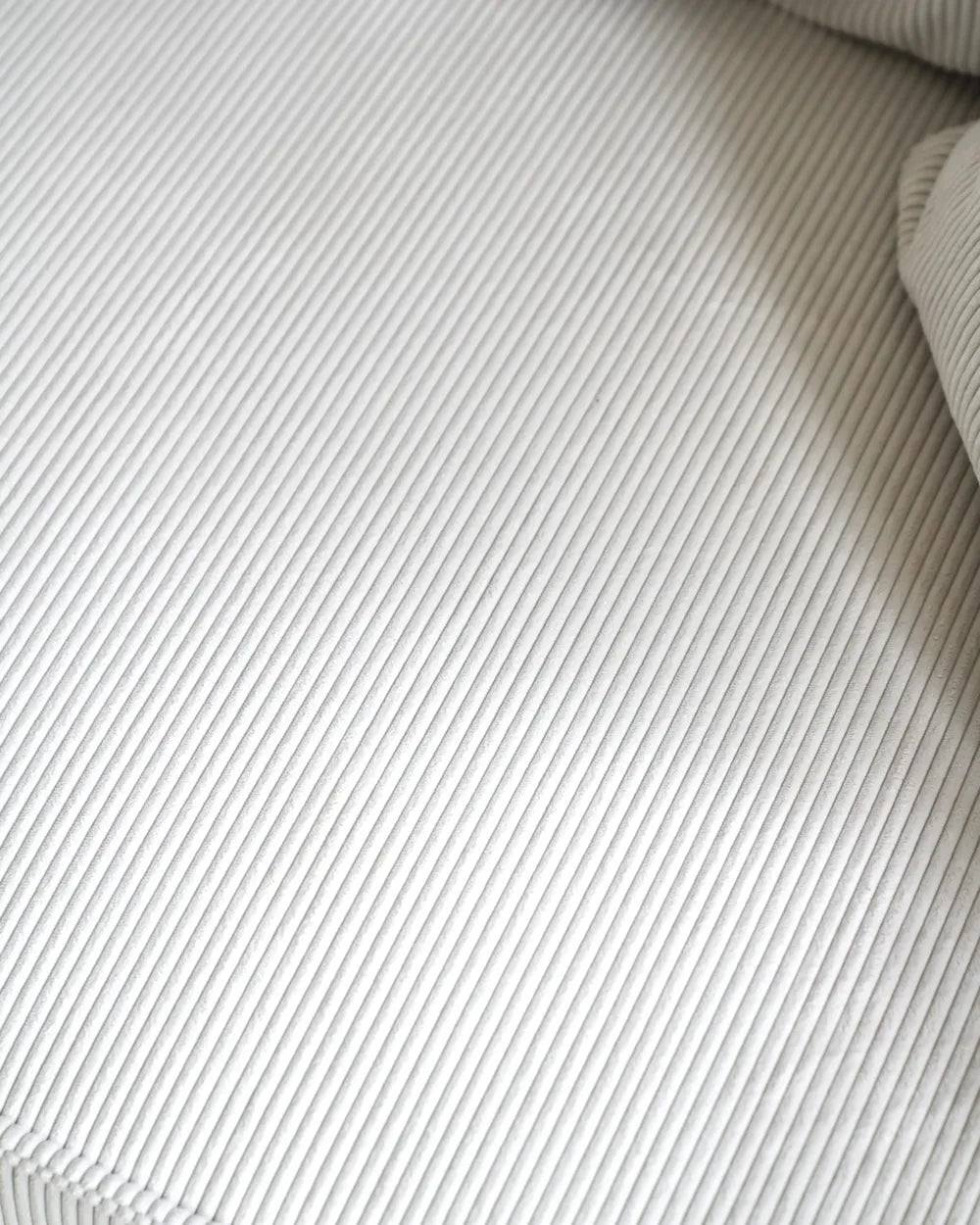 Corner Sofa Bed 3 Seater Corduroy Off-White Right Hand Middale