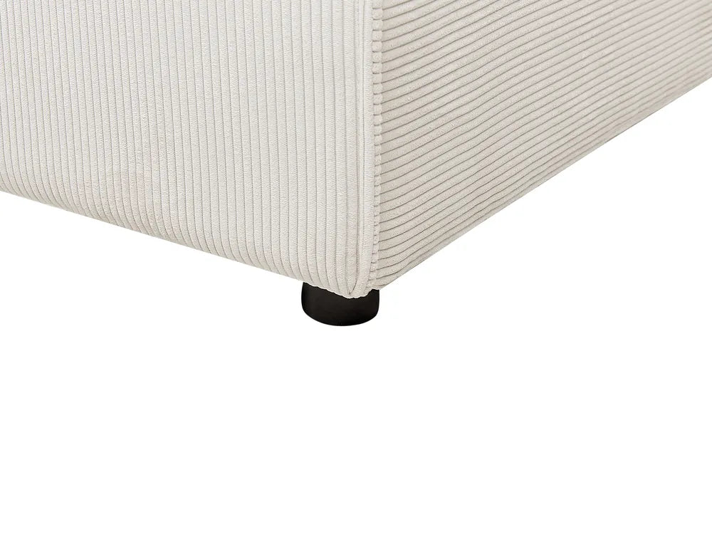 Corner Sofa Bed 3 Seater Corduroy Off-White Right Hand Middale