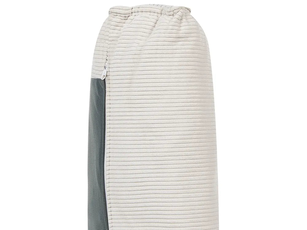 Corner Sofa Bed 3 Seater Corduroy Off-White Right Hand Middale