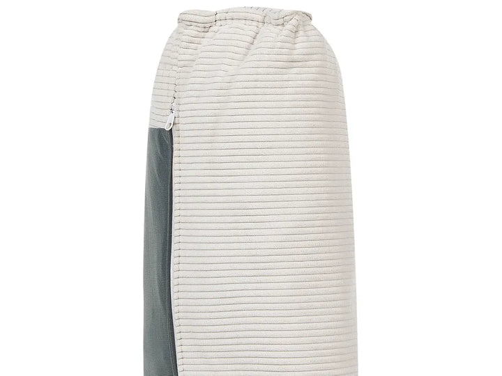 Corner Sofa Bed 3 Seater Corduroy Off-White Right Hand Middale