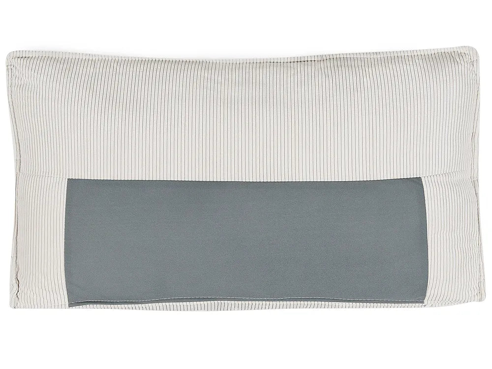 Corner Sofa Bed 3 Seater Corduroy Off-White Right Hand Middale