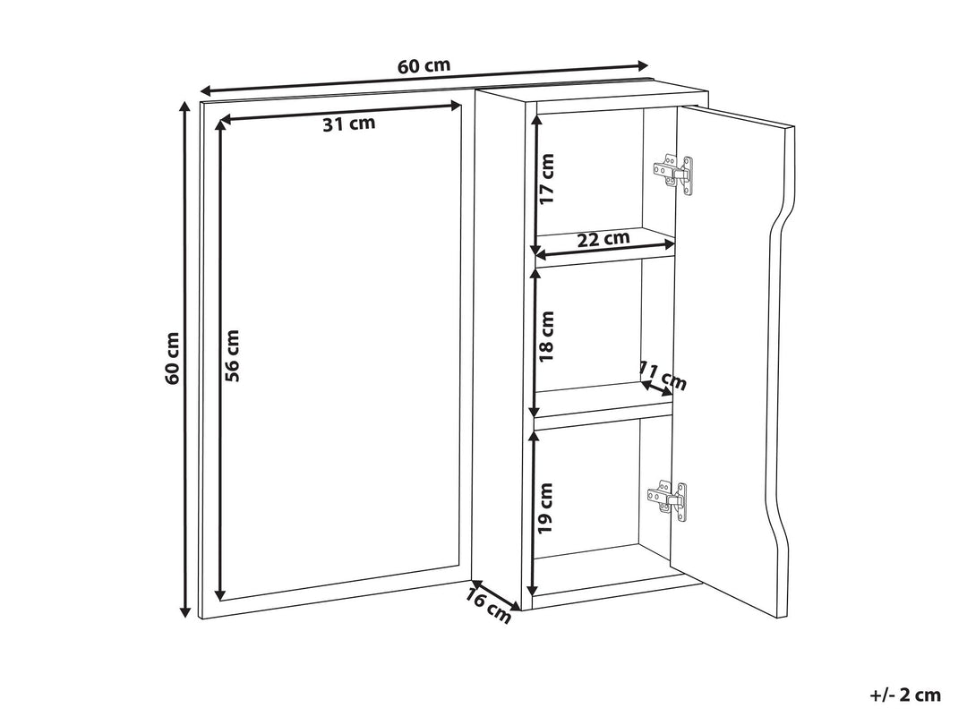 Wall Cabinet 60 cm 60 cm White Palmas