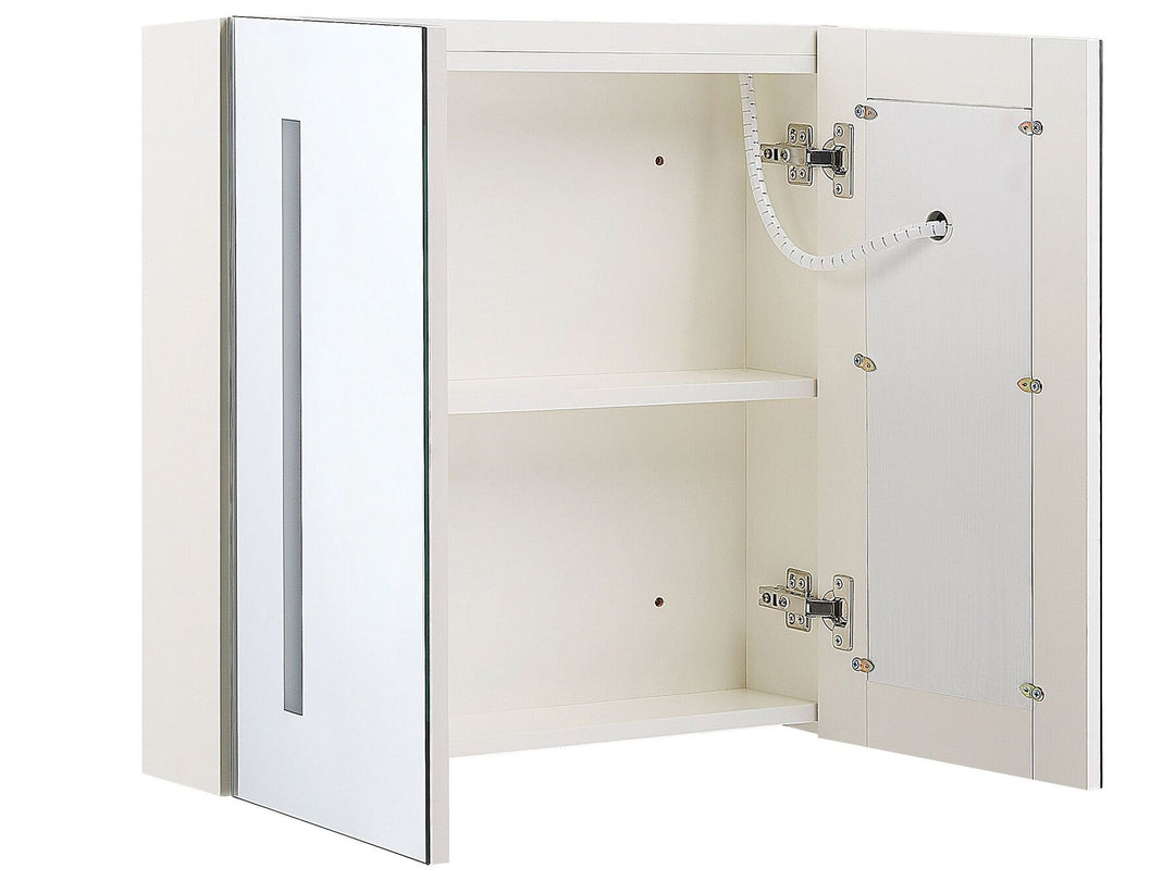 Bathroom Wall Mounted Mirror Cabinet LED 60 cm 60 cm White Chabunco
