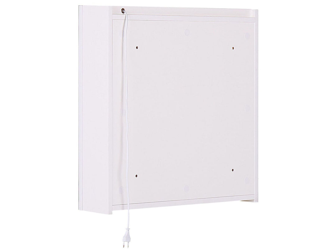 Bathroom Wall Mounted Mirror Cabinet LED 60 cm 60 cm White Chabunco