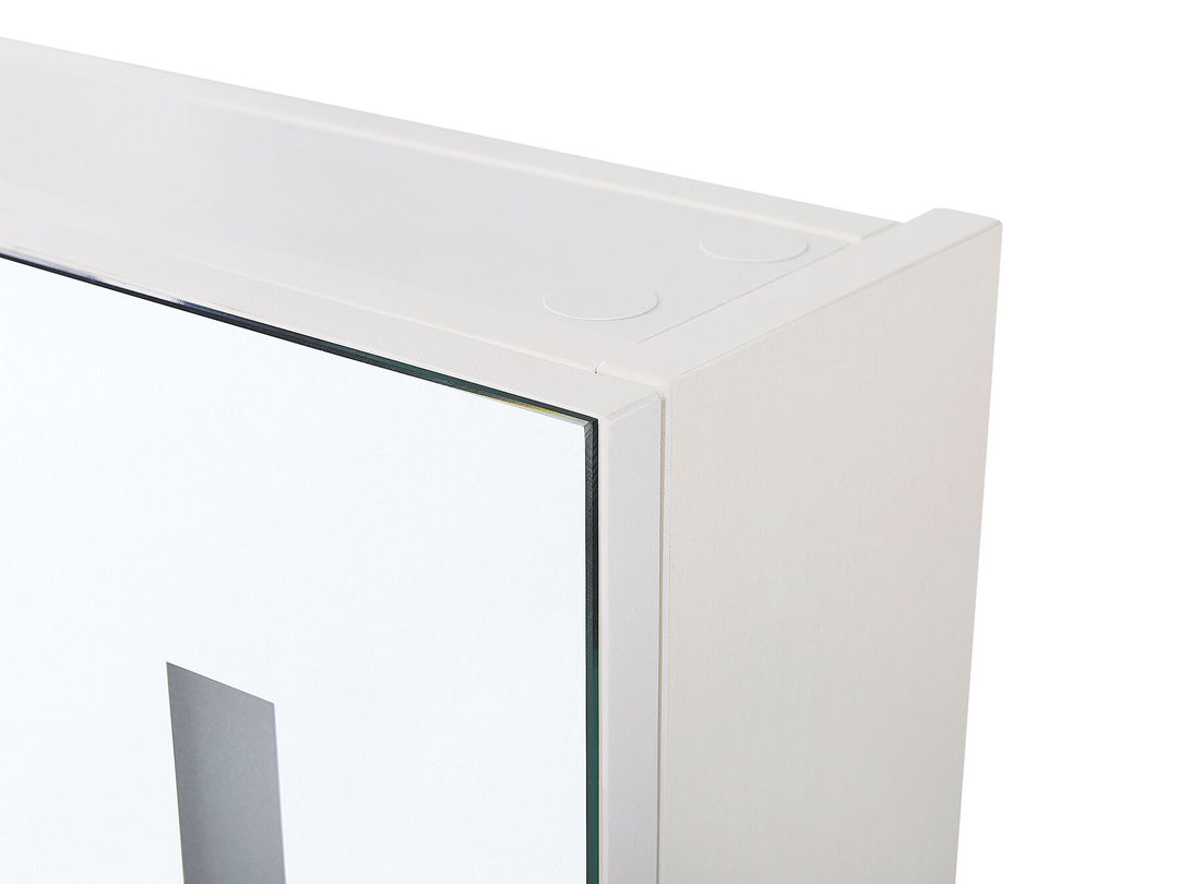 Bathroom Wall Mounted Mirror Cabinet LED 60 cm 60 cm White Chabunco