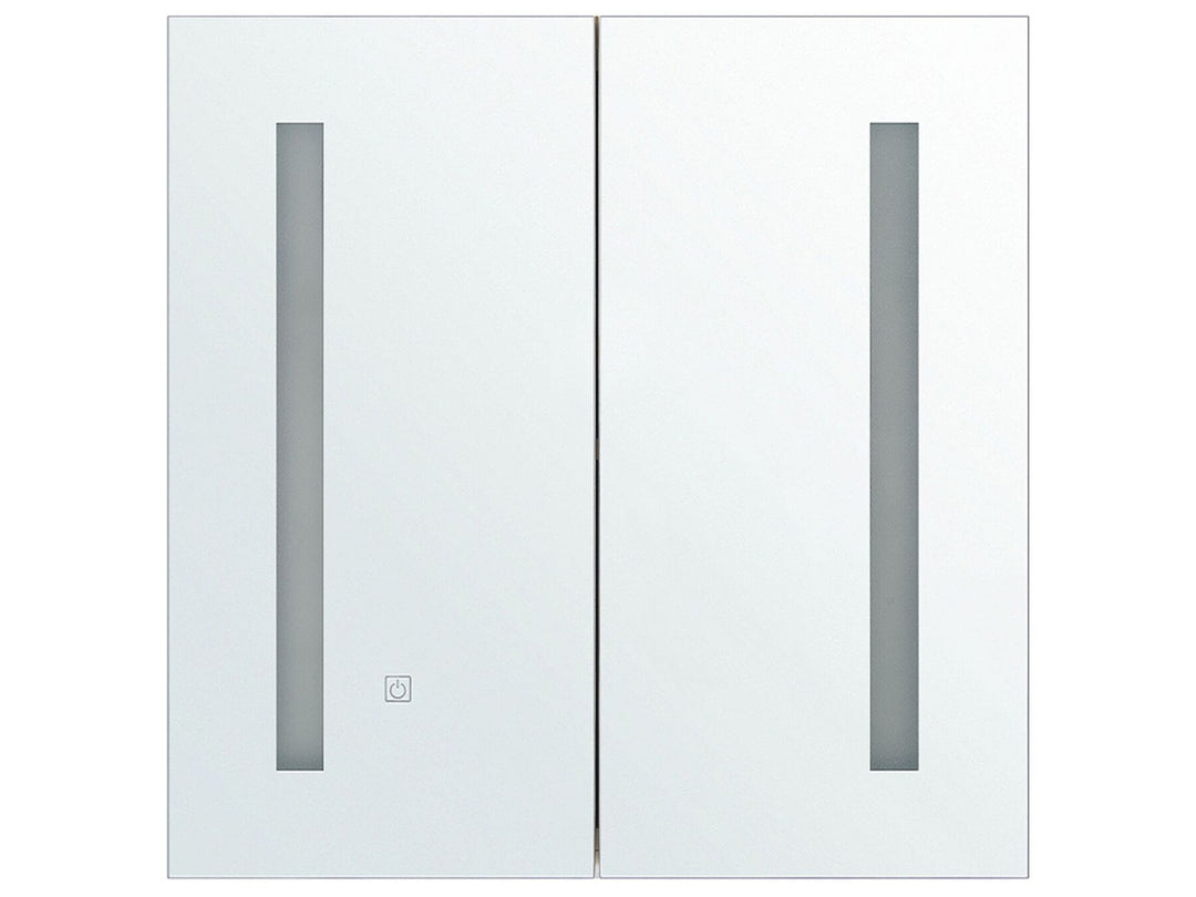 Bathroom Wall Mounted Mirror Cabinet LED 60 cm 60 cm White Chabunco