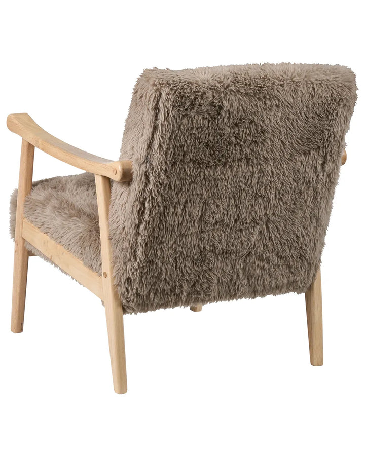 Armchair Faux Fur Taupe Havva