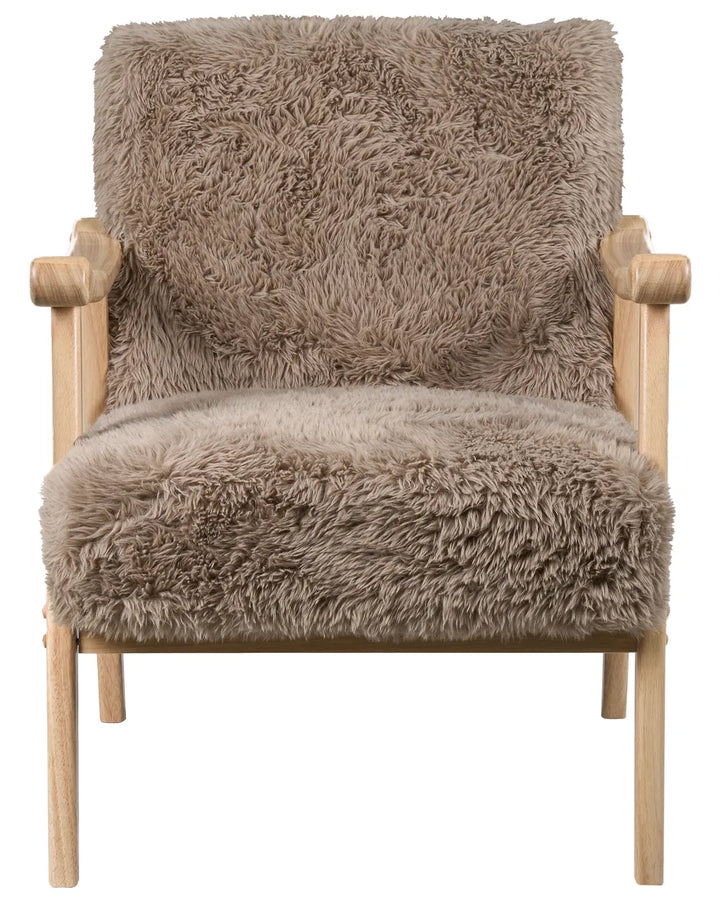 Armchair Faux Fur Taupe Havva