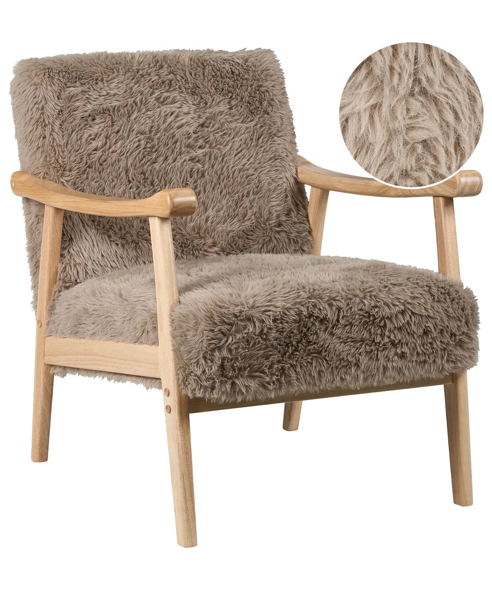 Armchair Faux Fur Taupe Havva