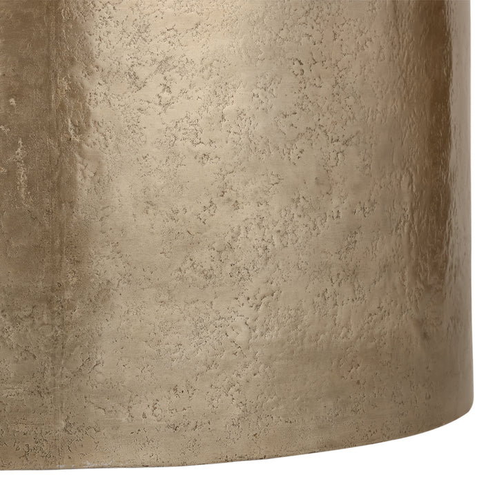 Libra Zander Metal Drum Coffee Table With Storage 90cm