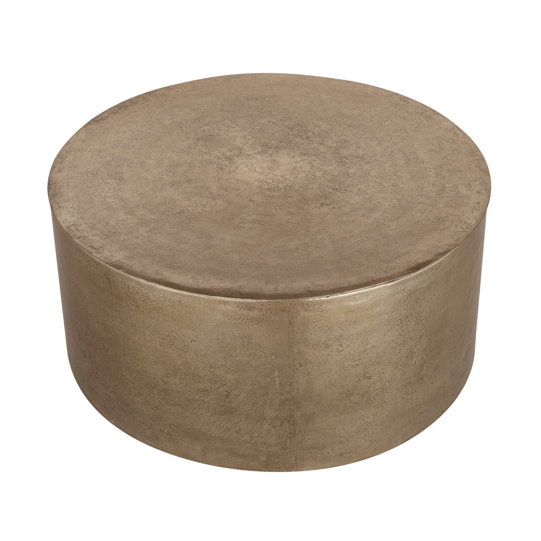 Libra Zander Metal Drum Coffee Table With Storage 90cm