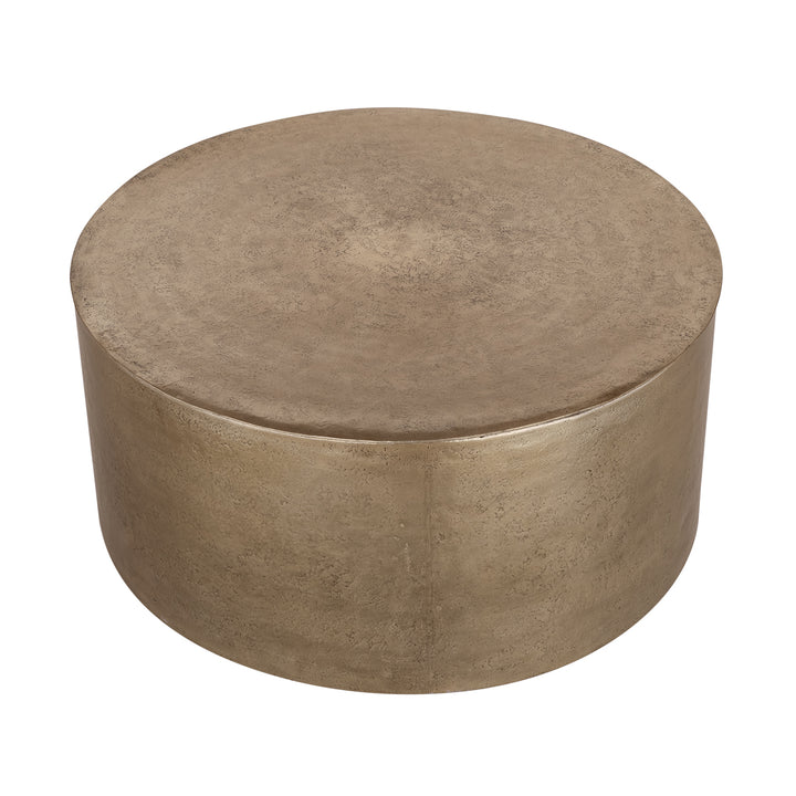Libra Zander Metal Drum Coffee Table With Storage 90cm