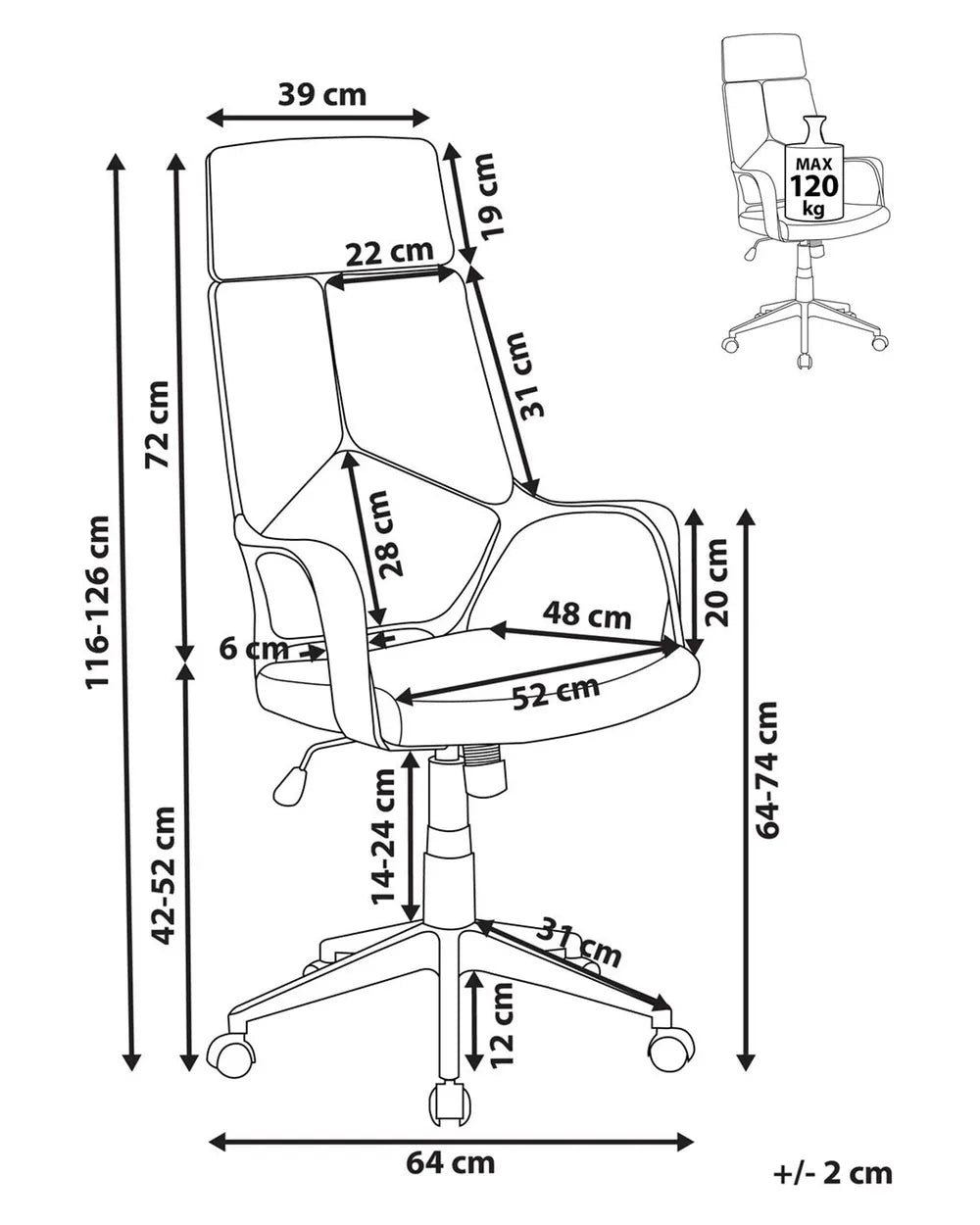 Office Chair Taupe Caidence