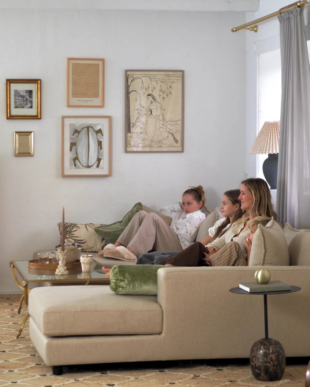 Corner Sofa 5 Seater Fabric Beige Kyanne