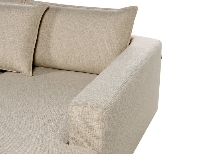 Corner Sofa 5 Seater Fabric Beige Kyanne