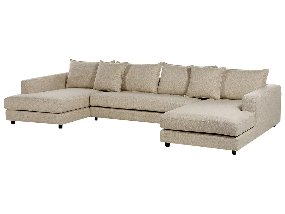 Corner Sofa 5 Seater Fabric Beige Kyanne