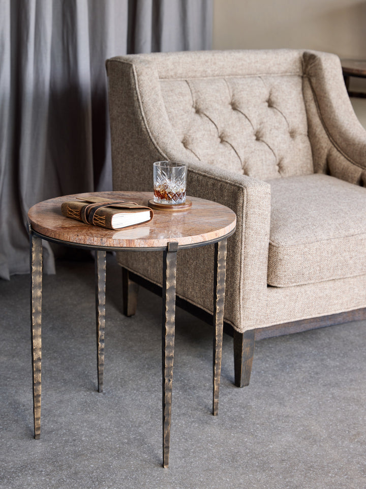 Libra Leo Forest Brown Marble End Table