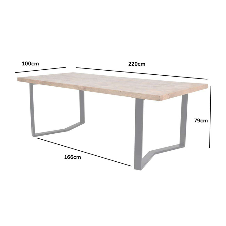 Libra Marston II Geometric Wood Dining Table | 6 Seater