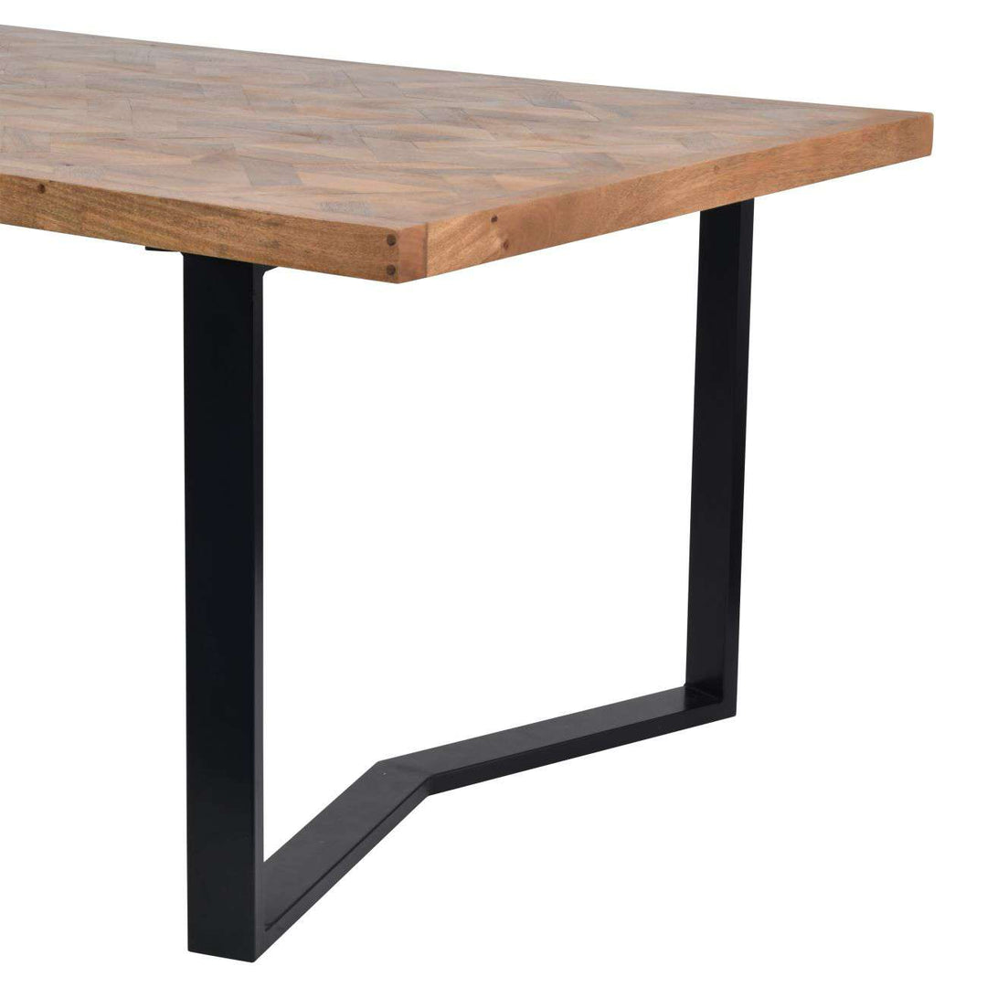 Libra Marston II Geometric Wood Dining Table | 6 Seater